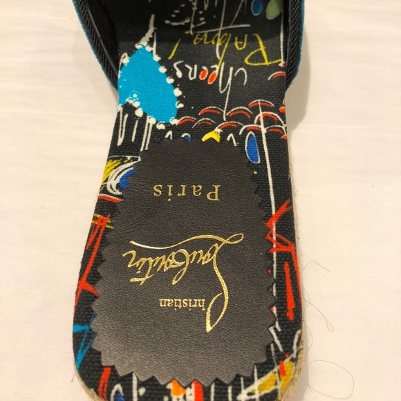 Christian Louboutin Peacock Pacha Raffia Flat - Picture 4 of 8